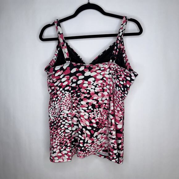 Swim 365 Women’s Speckled Tankini Swim Top Pink Black Size 20 - Picture 5 of 6